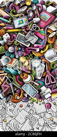 Bannière de dessin de créateur pour les caniche. Prospectus détaillé de dessin animé. Illustration de Vecteur