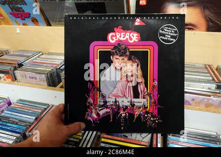 LP Album of Grease 2 : l'enregistrement Soundtrack d'origine Banque D'Images