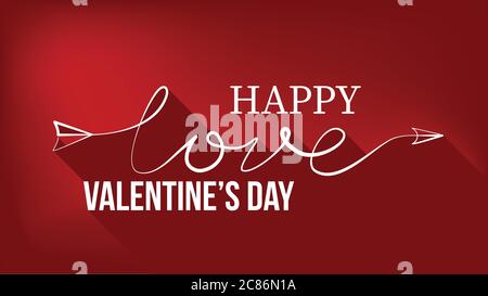 Affiche typographique de la Saint-Valentin avec texte de dessin à la main Illustration de Vecteur