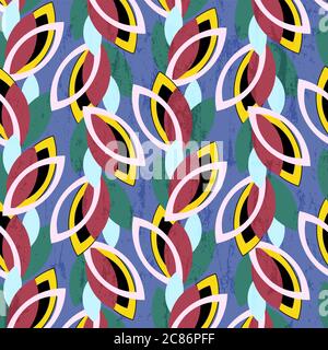 arrière-plan abstrait sans couture, avec feuilles ou ellipse, touches de peinture et éclaboussures Illustration de Vecteur