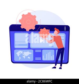 Métaphore du concept de vecteur d'analyse de publicité sur Internet. Illustration de Vecteur