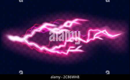 Éclairs isolés sur fond transparent. Boulon électrique d'orage, illustration vectorielle dans un style réaliste Illustration de Vecteur