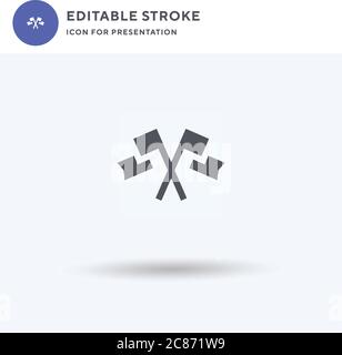 Drapeau de fin, symbole de forme, plein, pictogramme solide isolé sur blanc, illustration du logo. Icône indicateur de fin pour la présentation. Illustration de Vecteur