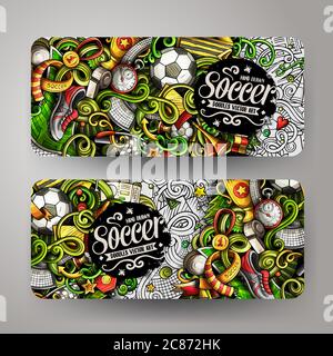 Bandes dessinées vectorielles pour les dessins bannières horizontales de football Illustration de Vecteur