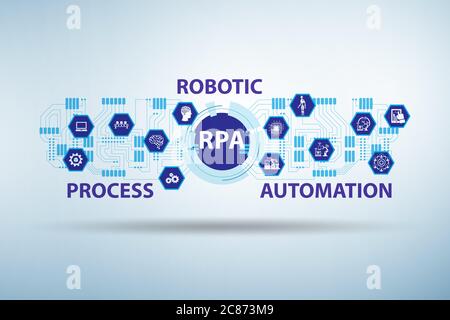 Illustration de la RPA - automatisation de processus robotisé Banque D'Images