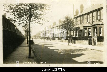 Beech Road, Hale, Altrincham, Cheshire, Angleterre. Banque D'Images