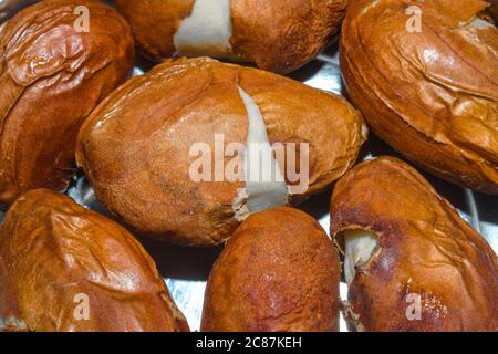 Graines de Jackfruit sèches ressemblant à UN arrière-plan. Banque D'Images