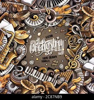 Dessin animé vectoriel griffeaux cadre musical classique Illustration de Vecteur