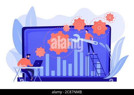 Maintenance, support informatique concept vector fine ligne icône ...