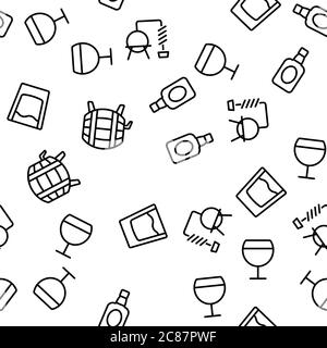 Boisson alcoolisée au whisky Vector Seamless Pattern Illustration de Vecteur