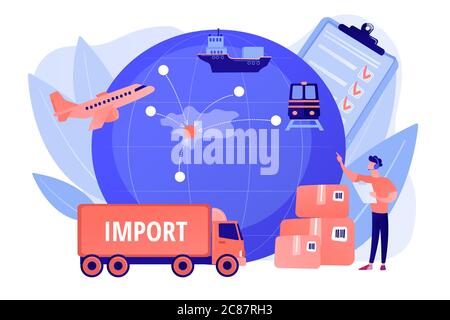 Illustration du vecteur de concept de contrôle d'exportation Illustration de Vecteur