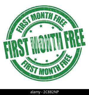 Premier mois gratuit signe ou timbre sur fond blanc, illustration vectorielle Illustration de Vecteur