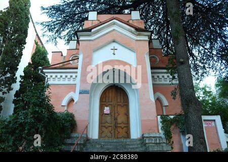 Crimée, Yalta. Église catholique romaine de l'Immaculée conception de la Sainte Vierge Marie Banque D'Images