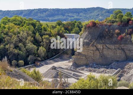 Paysage autour d'une fosse en pierre dans le sud de l'Allemagne Banque D'Images