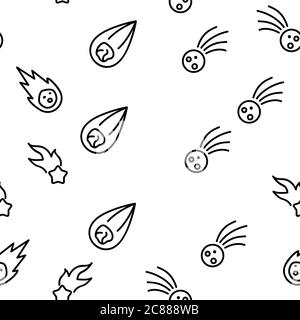 Motif sans couture Meteor Cosmic Body Vector Illustration de Vecteur