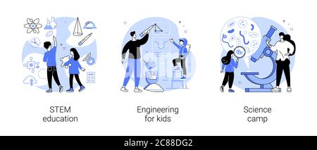 Activités d'apprentissage amusantes illustrations vectorielles abstraites. Illustration de Vecteur