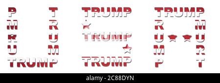 USA fait de Trump nom avec l'illustration du drapeau américain Banque D'Images