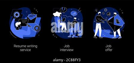 Illustrations vectorielles du concept abstrait du processus d'emploi. Illustration de Vecteur