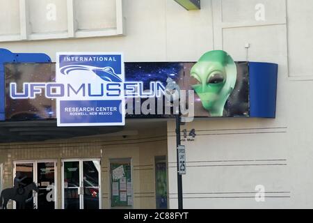 Entrée au Musée des OVNIS de Roswell, Nouveau-Mexique, États-Unis, 2015 Banque D'Images