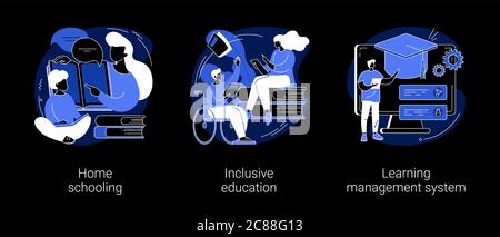 Programme de la scolarisation privée résumé concept illustrations vectorielles. Illustration de Vecteur