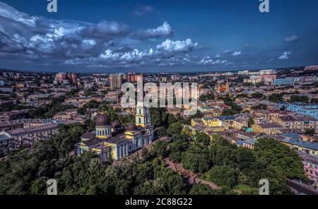 Panorama d'Odessa Ukraine avec la cathédrale orthodoxe Banque D'Images