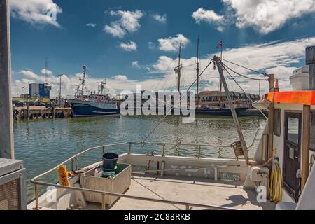 Port de Hvide Sande à la côte ouest danoise de la mer du Nord, Danemark Banque D'Images