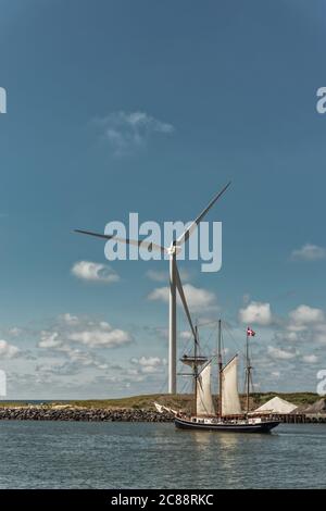 Port de Hvide Sande à la côte ouest danoise de la mer du Nord, Danemark Banque D'Images