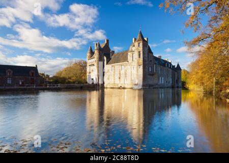 Château de Trecesson Bretagne automne Banque D'Images