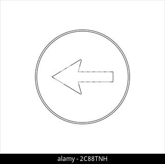 Illustration d'une flèche à l'intérieur d'un cercle isolé sur un arrière-plan blanc Banque D'Images