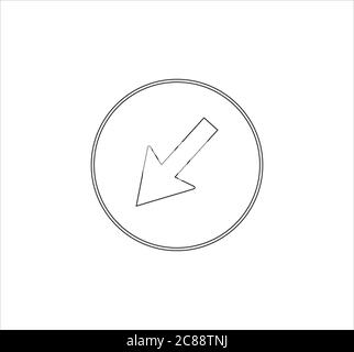 Illustration d'une flèche à l'intérieur d'un cercle isolé sur un arrière-plan blanc Banque D'Images