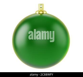 Boule de noël verte isolée sur fond blanc, illustration 3d Banque D'Images
