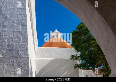 Église du 16ème siècle, Puig de Missa, Santa Eulària des Riu, Ibiza, Baléares, Espagne Banque D'Images