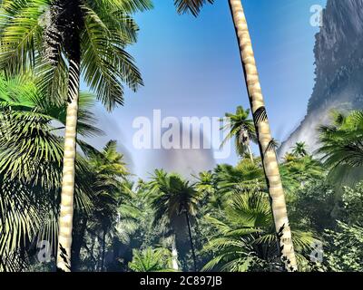 Paradise sur Hawaii Island le rendu 3D Banque D'Images