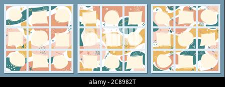 Motif abstrait vectoriel de type « Mo kup » dessiné à la main pour les réseaux sociaux. Modèle modifiable tendance pour les articles et les publications sur les réseaux sociaux. Un arrière-plan vague pour les réseaux sociaux Illustration de Vecteur