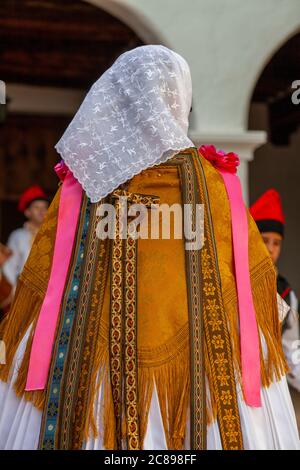 Danse folklorique d'Ibiza, Sant Miquel de Balansat, Ibiza, Baléares, Espagne Banque D'Images