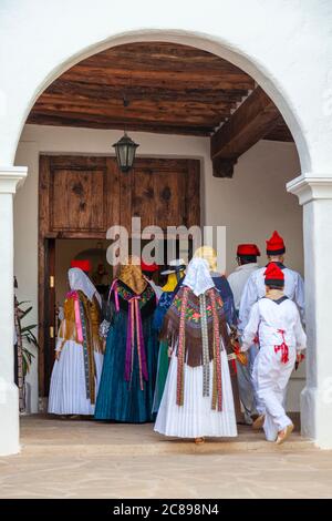 Danse folklorique d'Ibiza, Sant Miquel de Balansat, Ibiza, Baléares, Espagne Banque D'Images