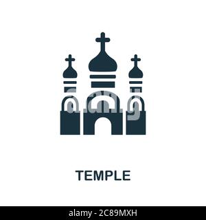 Icône Temple. Élément simple de la collection de religion. Icône Creative Temple pour la conception Web, les modèles, les infographies et bien plus encore Illustration de Vecteur