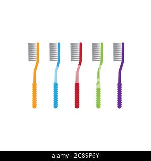 Modèle de conception d'illustration d'icône de brosse à dents Vector Illustration de Vecteur