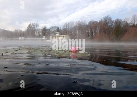 Bain médicinal, Lac Hévíz, Comté de Zala, Hongrie, Magyarország, Europe Banque D'Images