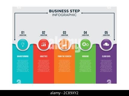 Modèle d'infographie de pas d'entreprise conception logo marketing d'entreprise illustration vectorielle Illustration de Vecteur
