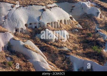 Dans des formations rocheuses du parc national de Göreme. Cappadoce, Turquie Banque D'Images