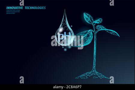 Eau pH analyse laboratoire chimie science technologie. Plantes problème écologique test de données de laboratoire. Vecteur de concept de solution médicale santé Illustration de Vecteur