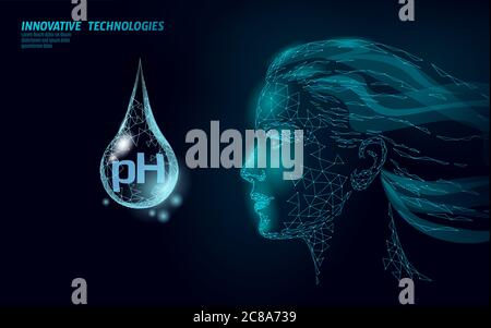 Concept de test de pH de la crème faciale cosmétique. Sérum de crème pour le visage biologique certifié par la technologie de beauté. Traitement de soins cutanés pour femmes. Médecine beauté santé vecteur Illustration de Vecteur