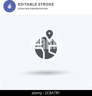 Vecteur d'icône d'atterrissage, affiche plate remplie, pictogramme solide isolé sur blanc, illustration du logo. Icône d'accueil pour la présentation. Illustration de Vecteur