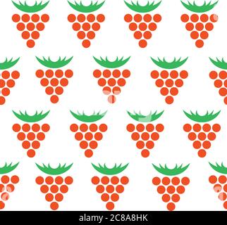 Motif géométrique sans couture plat avec baie de nuages. Nordic Berry on Illustration de Vecteur