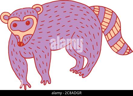 ПечатьForest animal raton laveur dessin dessin dessin dessin dessin dessin dessin simple Illustration de Vecteur