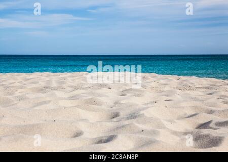 Plage de sable et golfe de Californie au Grand Sueno Resort à BCS, Mexique. Banque D'Images