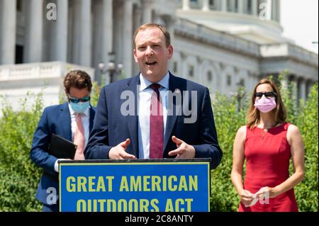 Washington, États-Unis, 22 juillet 2020. 22 juillet 2020 - Washington, DC, États-Unis: Le représentant des États-Unis Lee Zeldin (R-NY) s'est exprimé lors d'une conférence de presse sur la Great American Outdoors Act. (Photo de Michael Brochstein/Sipa USA) crédit: SIPA USA/Alay Live News Banque D'Images