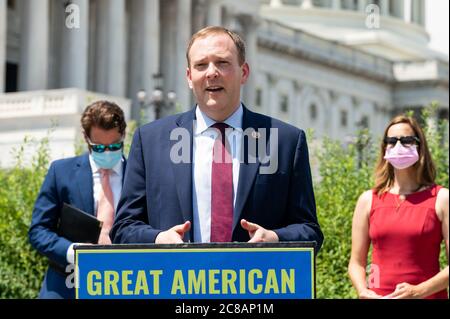 Washington, États-Unis, 22 juillet 2020. 22 juillet 2020 - Washington, DC, États-Unis: Le représentant des États-Unis Lee Zeldin (R-NY) s'est exprimé lors d'une conférence de presse sur la Great American Outdoors Act. (Photo de Michael Brochstein/Sipa USA) crédit: SIPA USA/Alay Live News Banque D'Images