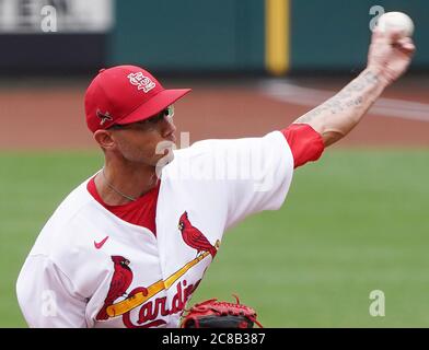 St. Louis, États-Unis. 22 juillet 2020. Les Cardinals de Saint-Louis ont libéré le pichet de secours Brett Cecil, annoncé le mercredi 22 juillet 2020. Cecil, montré dans cette photo du fichier du 17 juillet 2020, n'était pas apparu dans un match de saison régulière pour les cardinaux depuis 2018, une saison au cours de laquelle il a porté une ERA 6.89. Photo du fichier par Bill Greenblatt/UPI crédit: UPI/Alay Live News Banque D'Images